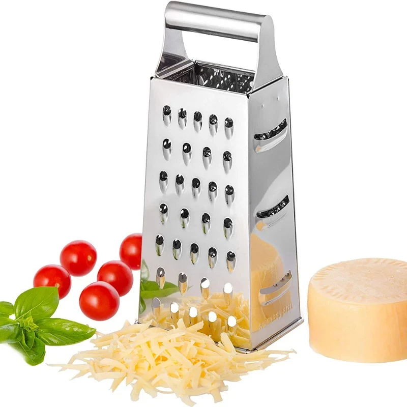 Cheese Grater Box - Stainless Steel 4 Sided Blades Household