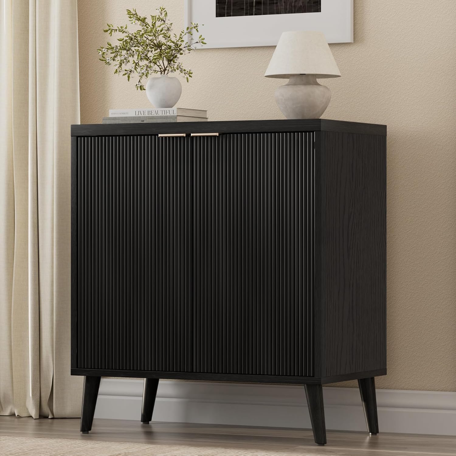 Fluted Buffet Cabinet With Sto - Kitchen Gadgets Organizer recension och pris