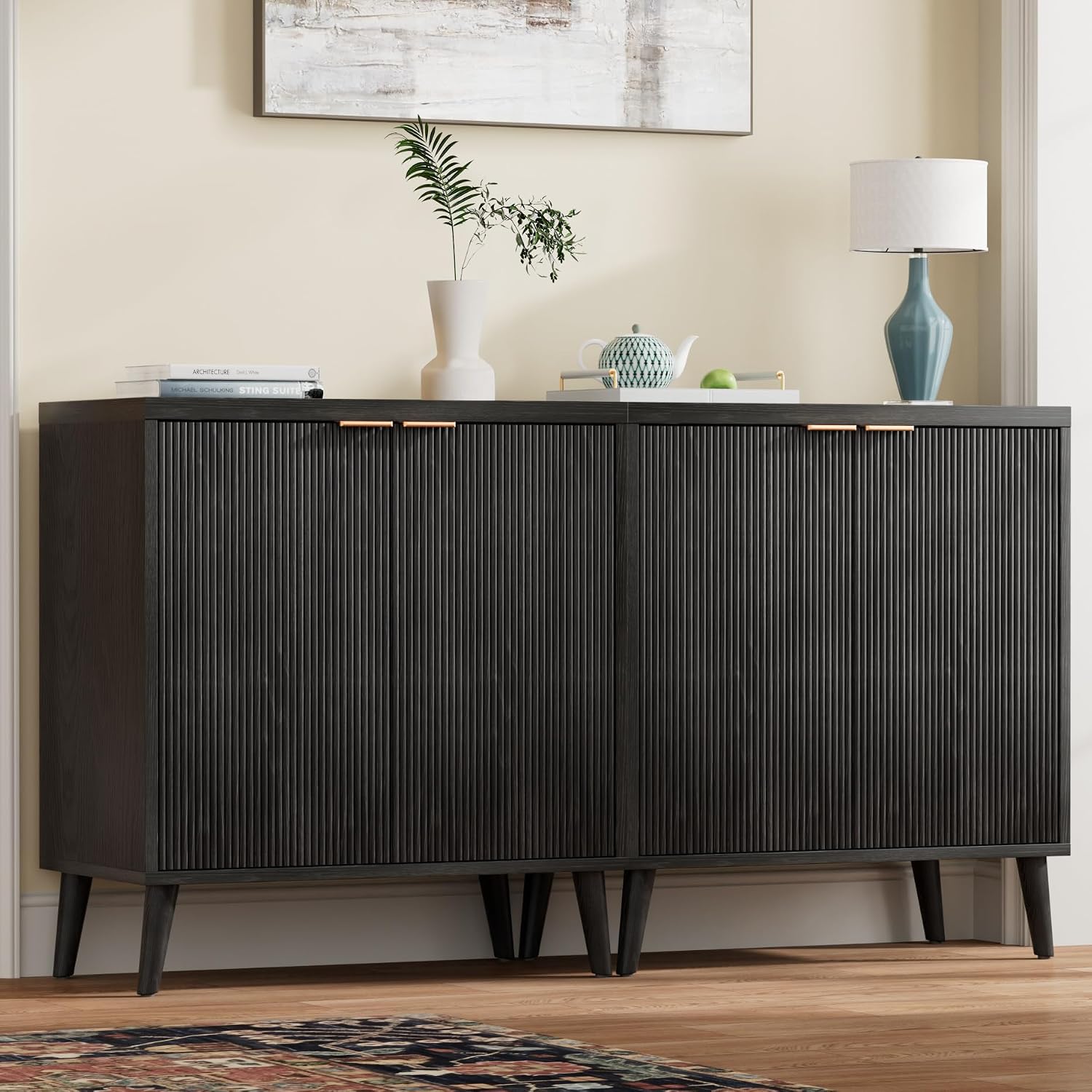 Fluted Buffet Cabinet With Sto - Kitchen Gadgets Organizer recension och pris