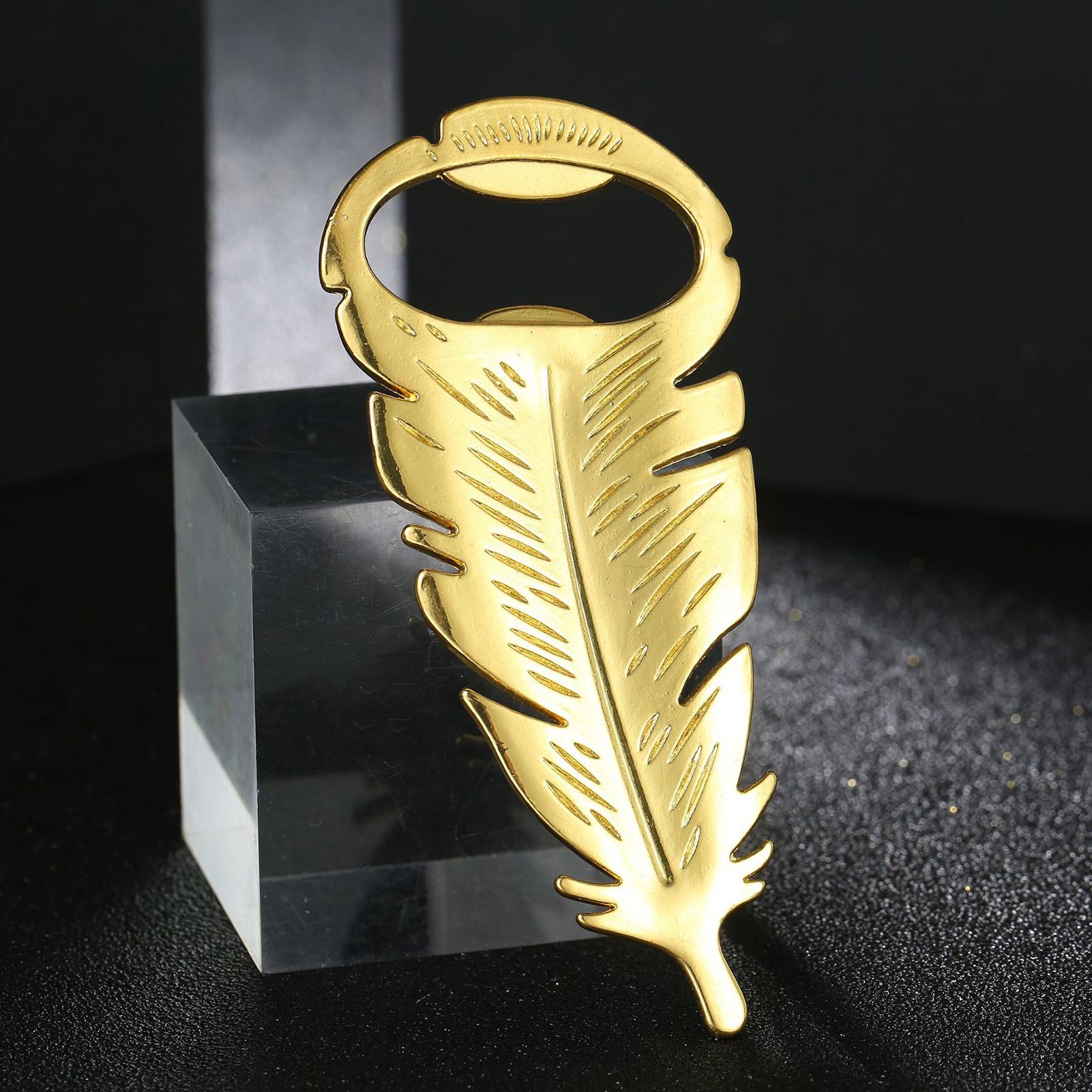 Beer Bottle Opener Gold Feathe - Kitchen Gadgets Dropshipping recension och pris