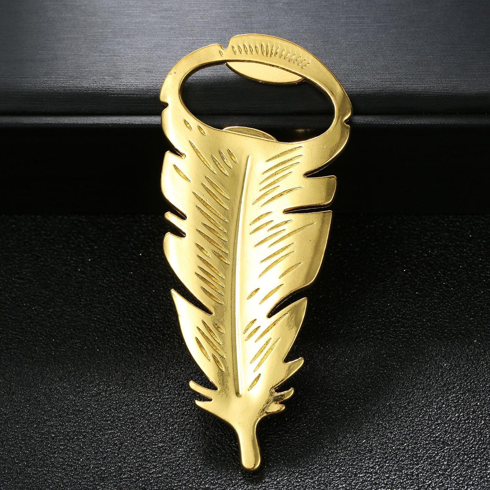 Beer Bottle Opener Gold Feathe - Kitchen Gadgets Dropshipping recension och pris