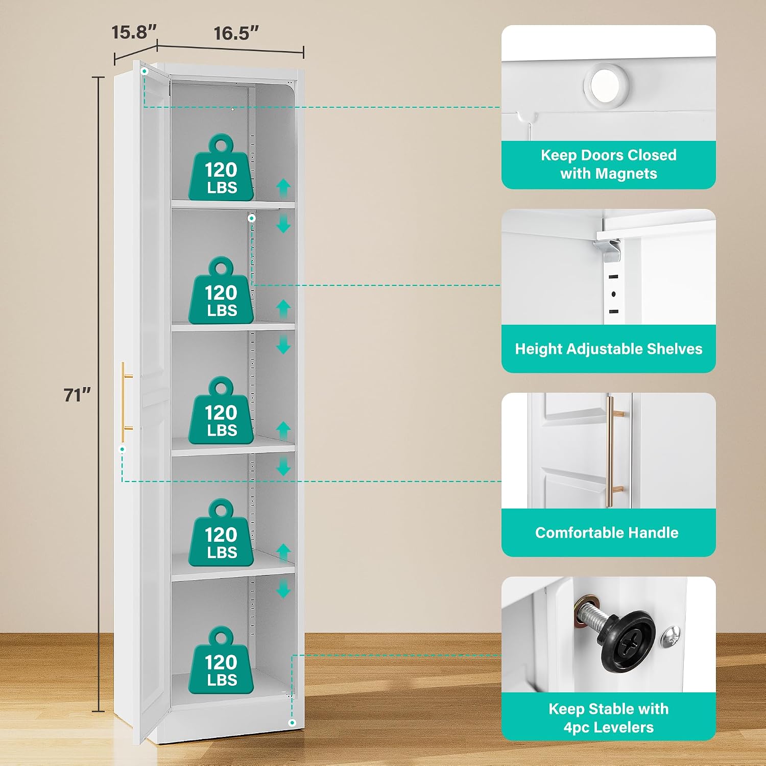 Tall Narrow Storage Cabinet Wi - Kitchen Gadgets Organizer recension och pris